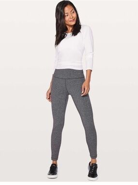 lululemon athletica Gray Ribbed High-Rise Leggings